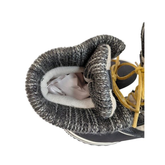 Women's Insulated Winter Snow Boots Size 11 w Black/Gray Faux Fur Lined Quilted - Picture 6 of 11